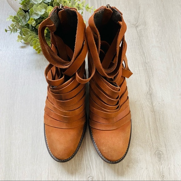 Free People Hybrid Heel Ankle Boots Brown Size 39 - Picture 2 of 13